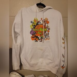 Space Jam Dirty White Graphic Hoodie